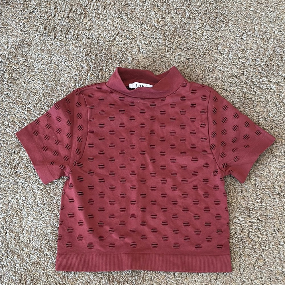Love J Red Short Sleeve Tee Casual Knit
